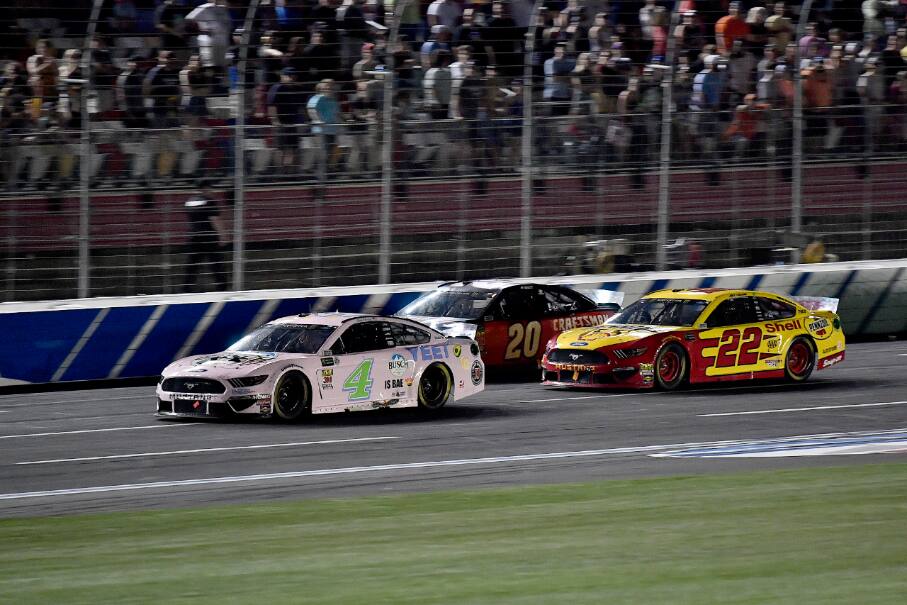 Harvick (4) charged through the field, but ended up second. Harvick (4) charged through the field, but ended up second.